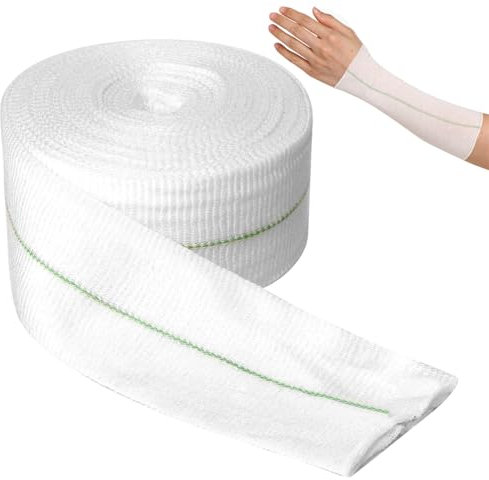 ALEEIK Fascia elastica a forma di tubo, 5 cm x 10 m, bendaggio a compressione per cerotto, braccio, caviglia, ginocchio