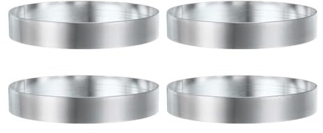 sourcing map Lot de 4 anneaux à gâteau ronds de 12 x 2,5 cm en acier inoxydable sans couture pour pâtisserie, mousse, dessert, pâtisserie, pâtisserie, pâtisserie, pâtisserie, muffins, crumpets