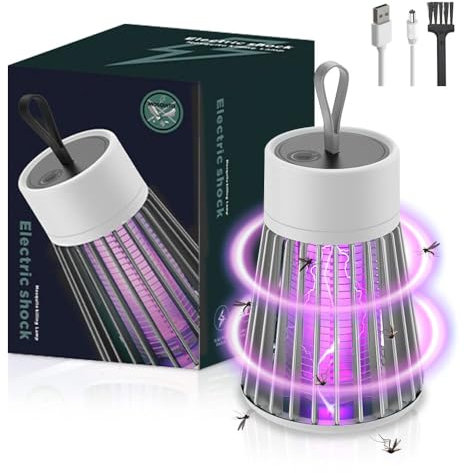 yotutun Lámpara Antimosquitos, Portatil Mata Mosquitos Electrico USB Recargable Mosquito Lámpara Trampa Interior Exterior UV Matamoscas Electrico para Insectos, Polillas, Moscas