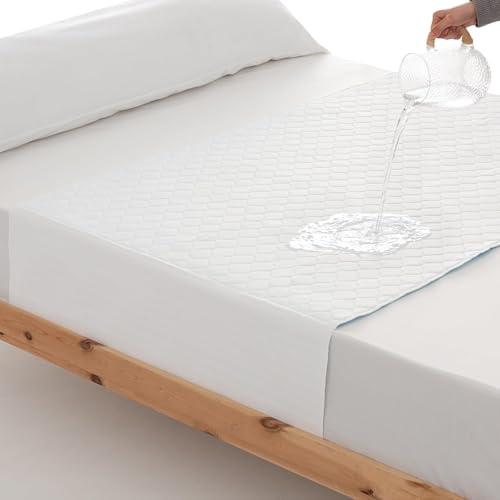 Empapadores Cama Adultos Lavable, Reutilizable y Ajustable, Absorbente más de 4,5 litros, Incontinencia, 4 Capas, Oeko-Tex, Más de 200 Lavados, Fabricado en España (1, 90X85 (2 Unidades))