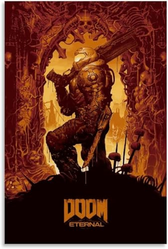 Tritó Design Doom Eternal Poster Pintura Decorativa Lienzo Pósters de Pared Y Arte Impresión Moderna Decoración de Dormitorio Familiar Póster (A3)
