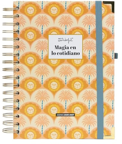 Mr. Wonderful Agenda scolaire journalier 2026-2027 avec spirale et autocollants - Planificateur quotidien complet de septembre 2026 à août 2027 avec extras et organisation - Magie au quotidien