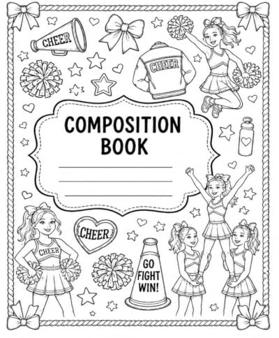 Cheerleading Composition Notebook - Wide Rules