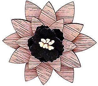 Uteruik Broche en bois en forme de fleur pour corsage de mariage pour homme et femme - 1 pièce (#D)
