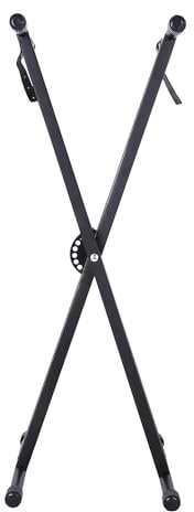 Lanpou Supporto per Tastiera monostrato, Supporto per Pianoforte a Doppio Tubo a Forma di X, Supporto per Pianoforte in Metallo