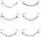 VANANA 20G Nose Chains - Set of 6 Stainless Steel Studs, Hoops and Screws - CZ Nose Piercing Jewelry for Women and Men