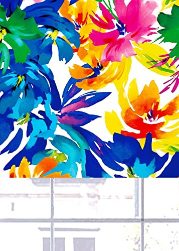 Lister Cartwright Azalea Floral Blackout Roller Blinds Polyester Windows Blind Easy Fit Child Safety Included Made to Measure(White, 120 cm Width x 140 cm Drop)