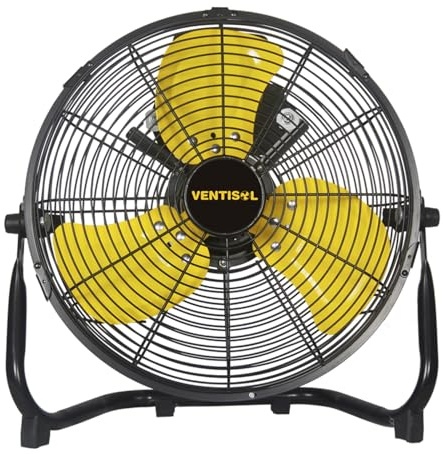 VENTISOL 12 Inch Portable Floor Fan, 3 Speed Metal Industrial Shop Fans with 180° Tilt, 1700 CFM High Velocity Heavy Duty Fan, for Bedroom, Garage, Workshop