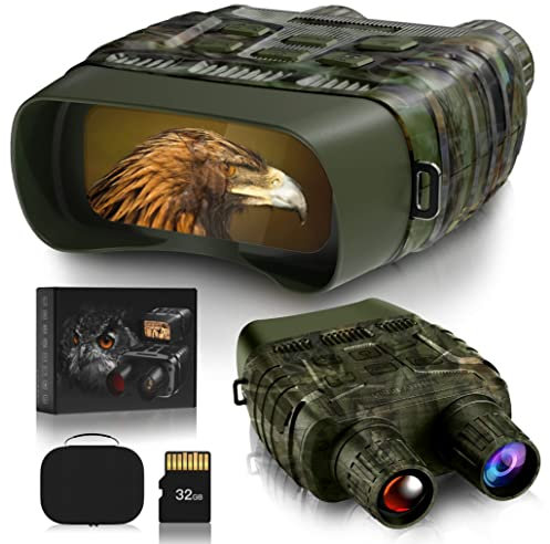 GTHUNDER Digitales Nachtsichtgerät Fernglas für totale Dunkelheit - FHD 1080P Infrarot Digitales Nachtsichtgerät, 32GB Speicherkarte für Foto und Videospeicherung, Perfekt zur Überwachung