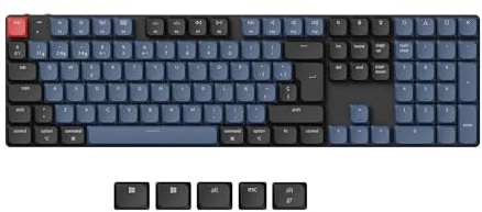 Keychron K5 Pro Wireless Teclado Mecánico inalámbrico Ultra-Delgado, Tamaño Completo Diseño QMK/Via Macros Programable, RGB Backlight Hot-swappable Low-Profile Gateron Brown Switch para Mac Windows