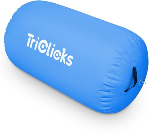 kiaster Colchoneta inflable para gimnasia con rodillo de aire, para gimnasia, yoga, entrenamiento, animadoras, uso doméstico (Azul, 80x50cm)