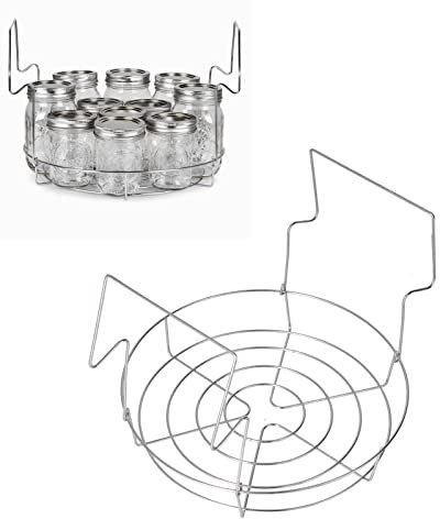 Segutage Stainless Steel Canning Rack, Foldable Anti Scalding Canning Rack for Water Bath Canner Saving Time Water Bath Canner Holder for Pressure Canner