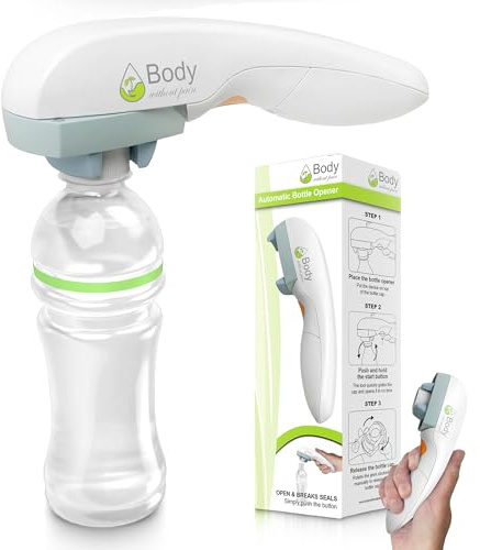 Electric Bottle Opener for Seniors - Automatic Solution for Easy Opening of Water Bottles. Ideal for Weak Hands or Those with Arthritis. Perfect for Soda, Milk, Juice. Battery Powered.