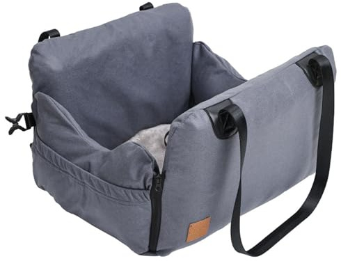 Asiento de Coche para Perros Pequeños, Asiento Perro Coche con Bolsa de Almacenamiento y Correa Acoplable, Cama Coche Perro Portátil y Extraíble, Silla Perro Coche para el Asiento Trasero y Delantero