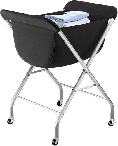 ELYKEN Laundry Cart with Wheels, 83.8cm H Easy Rolling 118L Laundry Hamper