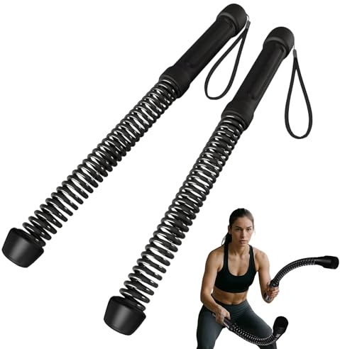 WKNNOXT Cordless Battle Ropes (2-Pack) Portable Workout Ropes for HIIT Workouts,Cardio & Muscle Training,Low-Impact Cardio Training,Home Gym Equipment for Men & Women(1.9LB x 2) (1.8LB*2)