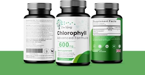 Eden Vitality Chlorophyll Capsules, 600mg Advanced Formula, Food Supplement, 60 Count