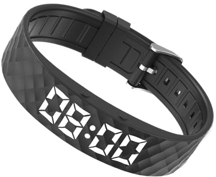 Bracelet d'alarme – Montre Portable avec minuterie silencieuse – Vibration réglable – pour Le Sommeil, Les Voyages, Les Femmes, Les Hommes, Les Adultes, Les Filles, Les Personnes âgées