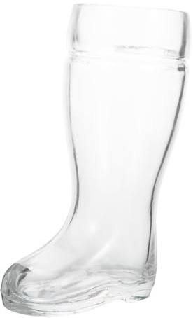 HOLIDYOYO Vaso de Vidrio Forma de Bota Transparente Resistente al Calor Capacidad para Vino Cerveza y Cócteles Diseño Moderno para Decoración y Regalos Especiales