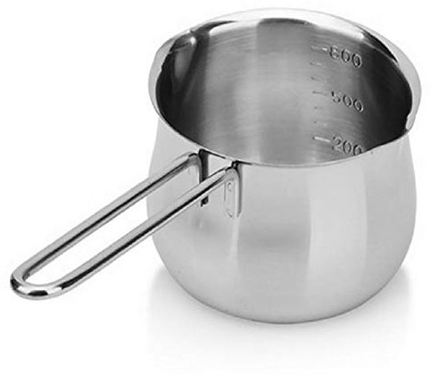 Cazo de acero inoxidable para leche de 12 cm, olla para sopa para inducción y horno, olla de leche antiadherente, apta para lavavajillas
