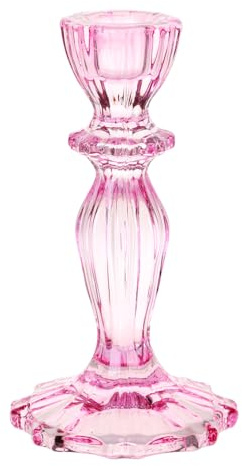 Candelabro de Cristal Rosa | Soporte Decorativo para Velas para Comedor, Elegantes Decoraciones de Mesa de Cena, Regalo de cumpleaños, Aniversario de Boda, decoración del hogar, para Ella