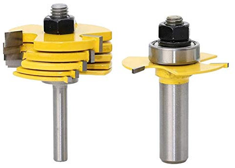 8pcs Biscuit Joint Slot Cutter Jointing Slotting Router Bit 1.9mm-6.35mm (1/16'' to 1/4'') with 1/2'' Shank & 1/4'' Shank Set