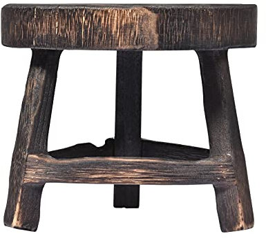 Taburete Alto Redondo de Madera - Soporte para Macetas y Plantas - Exhibidor para Tartas, Velas - Interior y Exterior