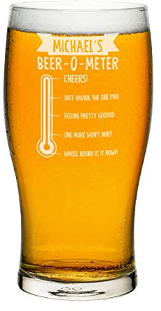 Personalizzato Pinta Vetro Tulipano Birra O Meter Qualsiasi Nome Artigianale Birra Sidro Personalizzato Compleanno Papà Nonno Festa del Papà