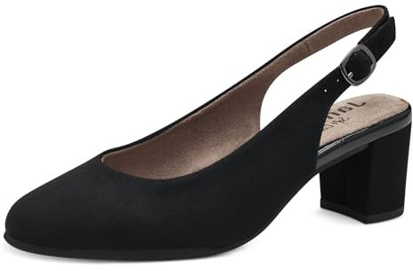 Jana Damen Slingpumps mit verstellbarem Riemen Vegan, Schwarz (Black), 40 EU