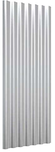 Homgoday 12 Panneaux de Toiture, Couverture de Toit en Acier Galvanisé, Plaques de Protection de Toiture en MéTal pour Garage, Remise, BâTiments De Jardin, EntrepôT, Serre