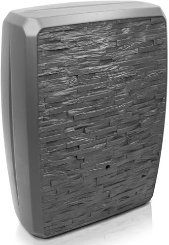 YourCasa Regentonne 250 Liter [TwinView] Eckig und Schmal - Regenfass Frostsicher aus Kunststoff - Regenwassertonne - Regenwassertank Garten Wassertank Regensammler Wandtank Wasserfass (Anthrazit)