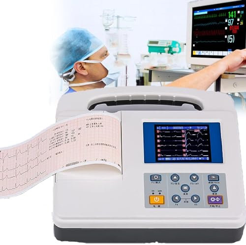 GBHJJ Monitor ECG PortáTil, Monitor de Salud CardíAca en El Hogar, ElectrocardióGrafo LCD Digital en Color PortáTil Profesional, 12 Canales con Modo de DemostracióN Forma Onda ECG