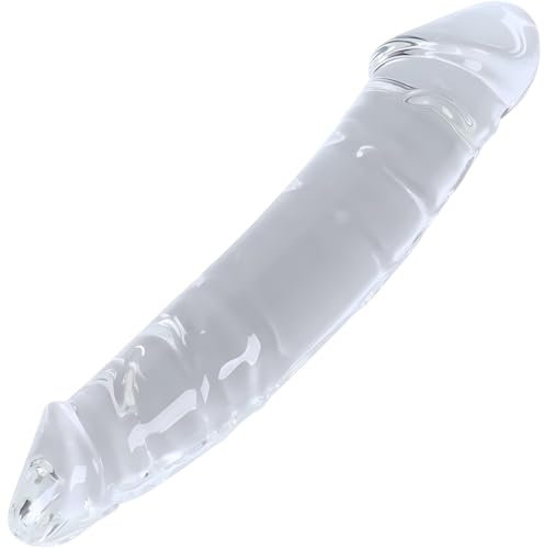 XoticPlay 10“ Large Clear Swirl Glass Dildo Huge Double-Ended Crystal Penis G-spot Stimulator Female Masturbator Adult Sex Toy
