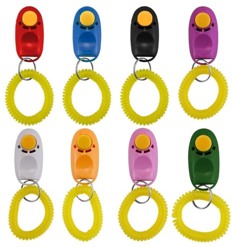 UOPJDD 8 Pezzi Addestratore per Animali Domestici, Forniture per Animali Domestici, Strumenti di Assistenza per Addestramento per Cani, Clicker di Addestramento per Cani.