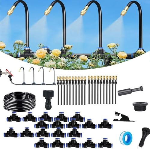 Kit di Irrigazione a Goccia, 360° Curved Garden Automatic Irrigation System, Kit Irrigazione Goccia Giardino, per Orto,Terrazzo, Paesaggio,Aiuola (20m)