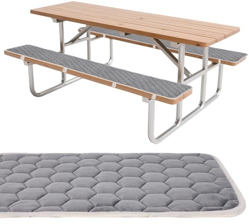 XLSBZ Juego de 2 cojines para bancos de cerveza, de franela suave, con cintas de sujeción, cojines para asientos para interior y exterior (28 x 180 cm)