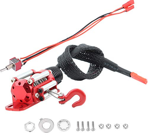 Beufee RC Winch, Crawler de Voiture Accessoire de véhicule RC à échelle 1:10 avec contrôleur de treuil pour SCX10 D90 D110 TF2 km2