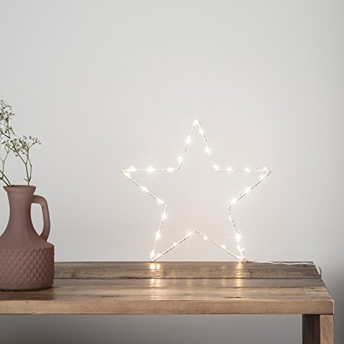 Lights4fun 2er Set 30er LED Osby Sterne Timer Batteriebetrieb 23cm Leuchtsterne Kinderzimmer