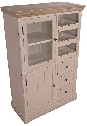 Vorratsschrank Borris 2018 Weinfach Landhaus Stil Holz Vintage Look Creme-weiß