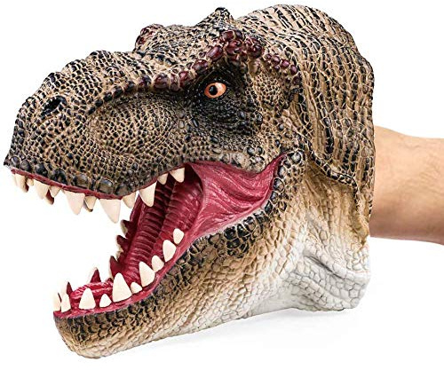 Tyrannosaurus Rex Dinosaur Hand Puppet Toy for Boys Girls Gift 3-12, Dino Toys Puppets, Battle T-Rex Head Party Role Play Games for Kids, Realistic Dinosaur Soft Rubber Bathing Toys