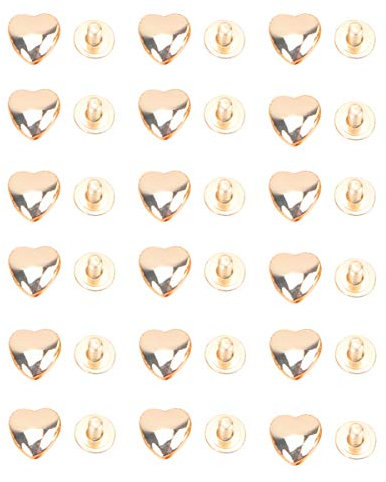 Milisten Ledernieten Papier Nieten Ziernieten Zum Schrauben 20 Schraubnieten Nieten Herzform für Gürtel Kleidung Geldbörse Handtasche DIY Handgefertigte (Golden) Ziernieten Zum Schrauben