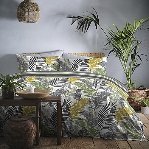 Fusion - Tropical - Easy Care Duvet Cover Set - King Bed Size in Ochre