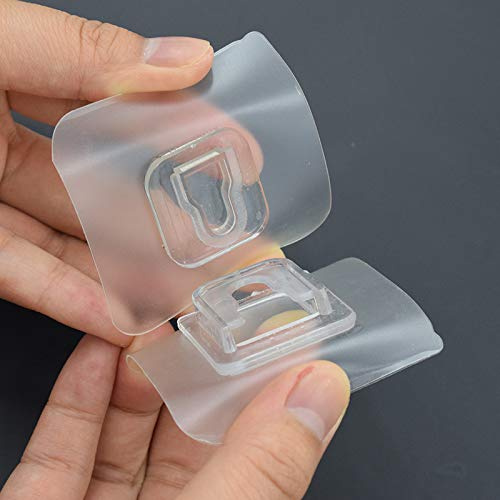 MGKolbe® Set med 10 par självhäftande krokar för att hänga bilder tofflor och många andra föremål på släta överdelar, utan borrning, såsom spegelplattor glas trä metall plexiglas mäter 6 x 6 cm