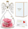 Miofula Ewige Rose im Engel Figur Geschenke für Mama, Handgefertigte Forever Rose Engel Geschenke für Frauen, Engel Geschenke für Mutter Oma zum Geburtstag Weihnachten Muttertag Valentinstag Jahrestag
