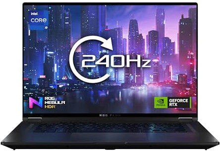 ASUS Laptop ROG Flow X16 GV601VI 16.0 WQXGA 240Hz 1100nits Touchscreen Gaming Laptop (Intel i9-13900H, NVIDIA GeForce RTX 4070, 32GB RAM, 1TB SSD, Windows 11) Includes ROG Nebula HDR Display