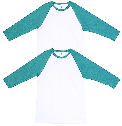 American Apparel Unisex CVC Raglan T-Shirt, Style G2003CVC, 2-Pack, White/Heather Arctic (2-Pack), Medium