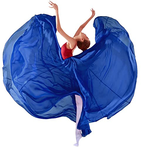 BACKGARDEN Navy Blue 8-14 Years Girls 720 Sheer Chiffon 30 Long Ballet Skirt Maxi Skirt for Ballerinas Dance Wear