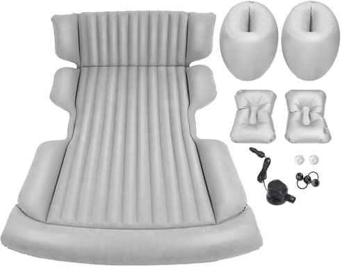Matelas Gonflable de Voiture en PVC et Floquée, Lit Pneumatique SUV avec 2 Piliers