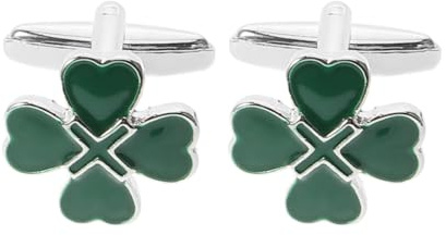 CALLARON Boutons De Manchette Trèfle À Quatre Feuilles En Émail Pour Hommes Accessoires Irish Shamrock Chic Pour Réunions D’Affaires Et Fête Saint-Patrick
