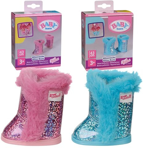 BABY born Bottes pailletées, 2 modèles pour poupons 43 cm